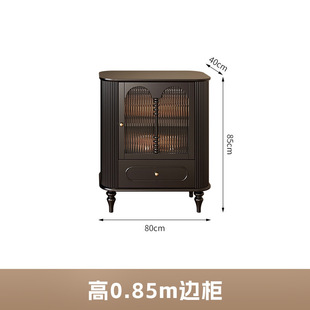 French Retro Solid Wood TV Cabinet Coffee Table Combination Simple Modern Small Apartment Living Room Paint Floor TV Cabinet