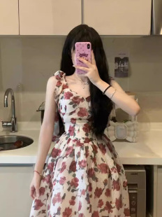 Summer New Arrival Slip Skirt Pure Desire Floral dress Age-reducing Slimming 2024 Fashion Joker First Love Skirt for Women
