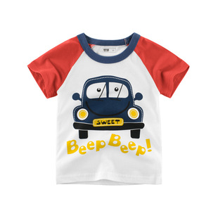 Children's Wear Short-sleeved Striped Crewneck T-shirt 2025 Summer New Children's Boys' and Girls' Baby's Top Cotton Fashionable Children's Top