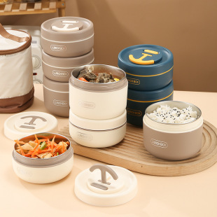Japanese-style 304 stainless steel insulated lunch box microwave oven office worker insulated bucket multi-layer portable student lunch box