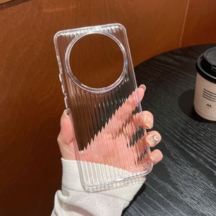 Corrugated Stripe Mobile Phone Case for Huawei Mate70 Nova13 Ultra Thin Frosted PC Transparent Honor 300 Hard Case