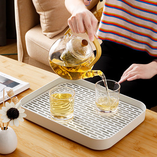 Double-layer Plastic Drain Plate Household Living Room Kitchen Large Cup Holder for Cup Tea Set Plate Creative Water Cup Tray Water Filter