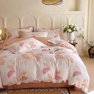 Ice feather 2025 spring and summer new 60S long staple cotton cotton four-piece set