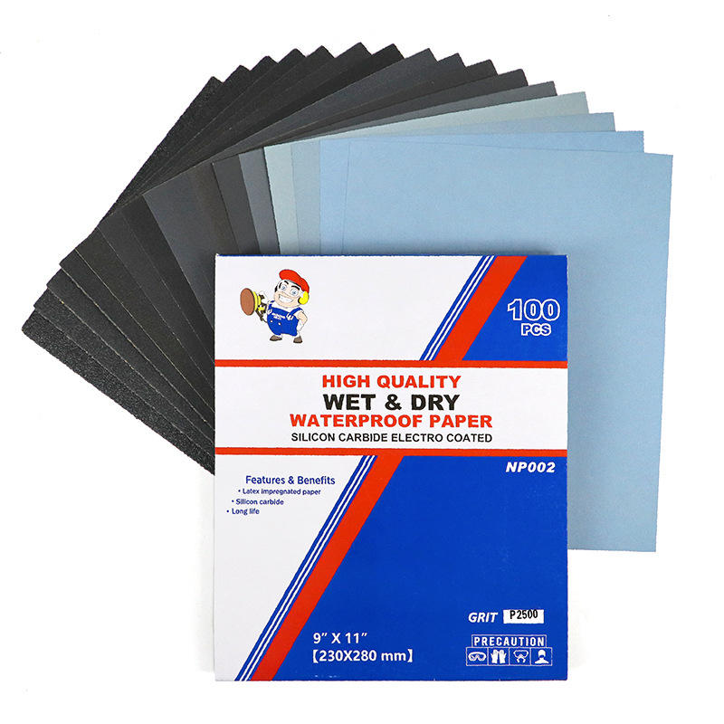 230×280 Silicon Carbide Water Sandpaper for Dry and Wet Use, Automotive Hardware Polishing, Sanding, Kraft Paper Base, Factory Wholesale