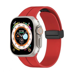 Apple Магнитная Складная пряжка силиконовый ремешок подходит для Apple Ремни appleWatch Все часы силиконовый ремешок