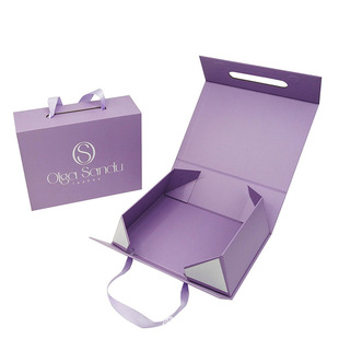 Cross-border foreign trade folding gift box custom one-piece folding magnetic ribbon custom book box gift box