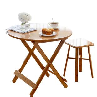 Bamboo Folding Table Portable Small Table Simple Folding Dining Table for Small Apartment Dining Table Solid Wood Square Table for Household