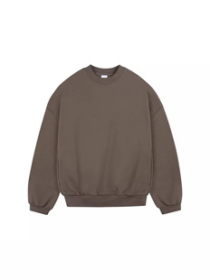 Cotton Heavyweight Terry Off-Shoulder Sweatshirt Pure Color Round Neck Long-Sleeved Knitted Sweatshirt for Men and Women with Customizable Logo Embroider