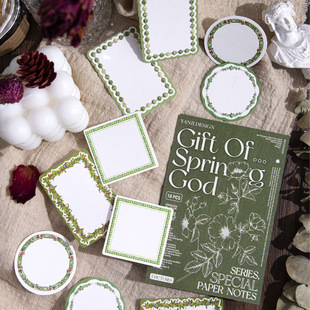 The gift series of notes for the god of spring round lace decoration hand account material collage daily diy notes