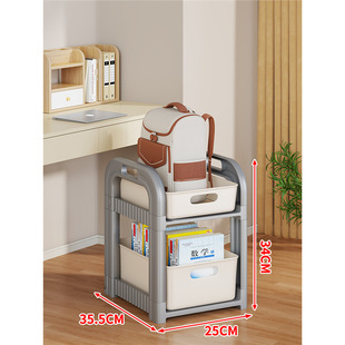 Movable Bookshelf Schoolbag Storage Rack Floor Desk Schoolbag Storage Artifact Snack Small Cart Book Storage Rack