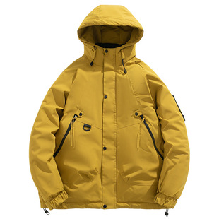 Outdoor Mountain Wind-proof Water-splashing Foreign Trade Men's Autumn and Winter New Thickened Hooded Charge Clothes Cotton-padded Jacket Coat
