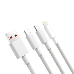 66W Super Fast Charge One-to-Three Data Cable Suitable for Android Typec Apple Three-in-One 6A Mobile Phone Fast Charge Line