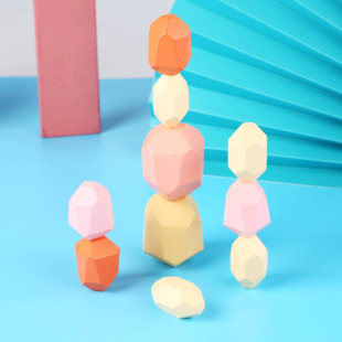 Layered colorful stone Jenga children's educational toys rainbow stone Jenga craft gift Jenga