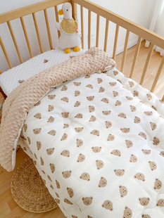 Newborn Baby Quilt Cotton Packing Bean Cover Baby Autumn and Winter Thickened Kindergarten Children's Gauze Air Conditioning Quilt