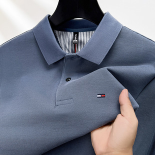[Специальная акция] Tommy Tommy хлопчатобумажная рубашка POLO мужская футболка с длинными рукавами и лацканами