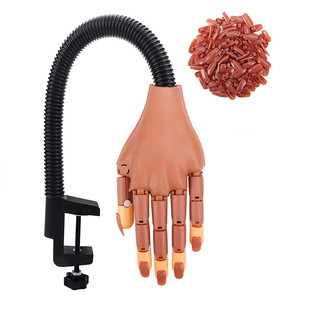 Nail art practice prosthetic hand touch bendable and movable joint model prosthetic hand manipulator gives 1 pack of nail tablets