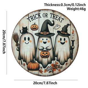 in stock Halloween Wooden Welcome Round Listing Creative Pumpkin Ghost Theme Party Decoration Home Decorations