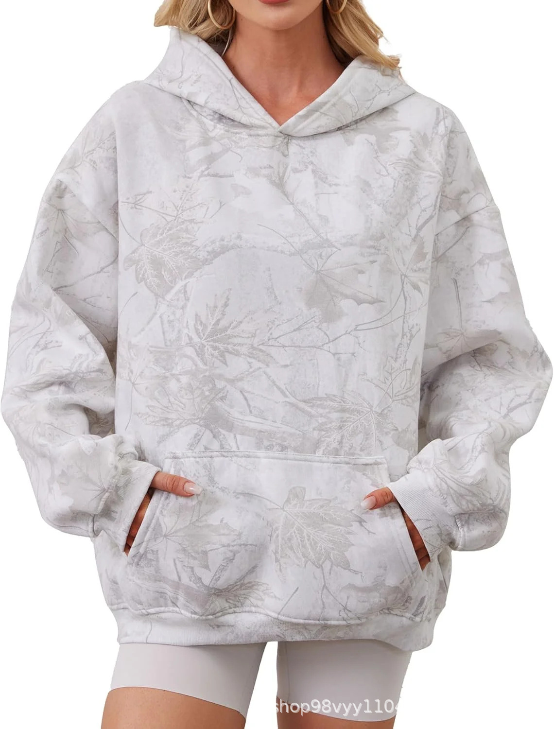 Zyuoel Camo Hoodie Womens Fleece Oversized Light Hoodies