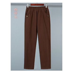 Mom's Pants Spring and Autumn Outer Wear Pants Women's Pants Straight Pants Middle-aged High Waist Pure Cotton Pants