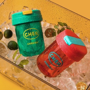 ins Straw Cup Mini Portable Ton Bucket Handy Coffee Cup Plastic Cup Plus logo Printing Gift Cup