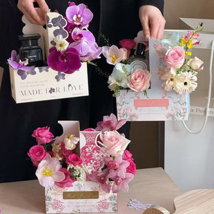 38 Goddess Festival Portable Flower Box Coffee Milk Tea Box Handmade DIY Floriculture Packaging Box Floriculture Gift Box
