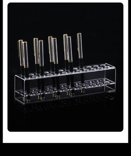Transparent acrylic pen holder stationery store display rack S-shaped business office pen holder eyebrow pen ballpoint pen storage wholesale