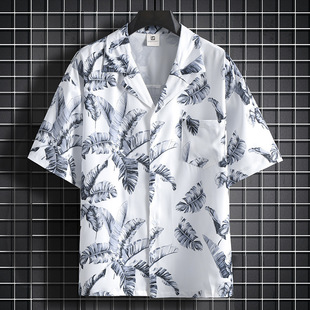5XL plus size 210 Jin Retro Short-sleeved Flower Shirt Hong Kong Style Cuban Neck Age Sense Chinese Style Men's and Women's Couple Beach