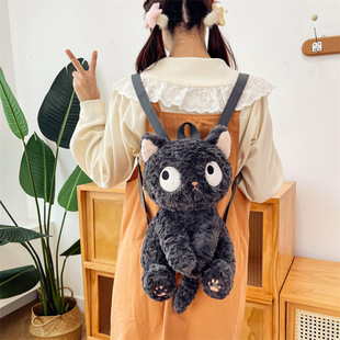 Cute little black cat Plush Backpack Cartoon Cartoon Cat doll satchel funny cute doll birthday gift