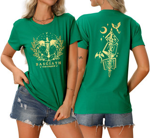 Amazon ebay модная тенденция личность basgiath war collegb Женская футболка с короткими рукавами с круглым вырезом