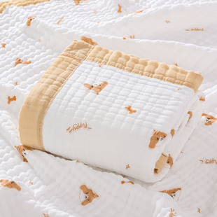 Baby Bath Towel Coated with Class A Cotton Six-layer Gauze Cartoon Printed Increase Newborn Children's Bath Towel Absorbent Cover Blanket