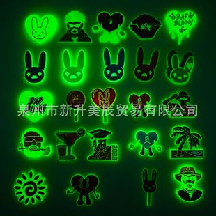 Ruan Bad Rabbit светящиеся туфли с отверстиями обувь Цветочная обувь пряжки украшения ПВХ обувь цветочные аксессуары DIY трансграничные в наличии оптом