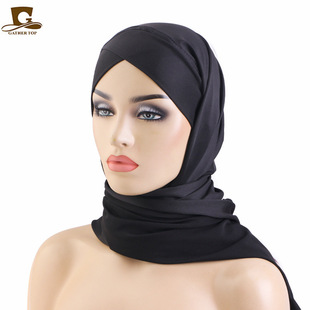 Cross head scarf integrated cap ethnic cap bandana women's monochrome bandana JDWJ-31
