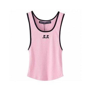 South Korea restandrecreation Letter Embroidered Camisole RR Women's Hot Girl Short Base Shirt Top