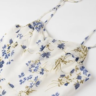 2024 summer new European and American cross-border women's clothing temperament fashion retro high waist floral dress 2031