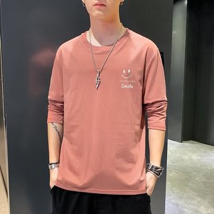 Men's long-sleeved T-shirt Autumn 2023 new fashion brand loose thin long-sleeved T-shirt top clothes plus size bottoming clothes