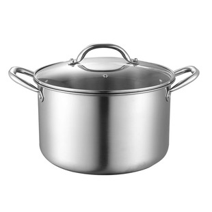 European Style Stainless Steel Soup Pot Household Large Capacity Thickened Flat Bottom Soup Pot Induction Cooker Gift Binaural Soup Steamer Wholesale
