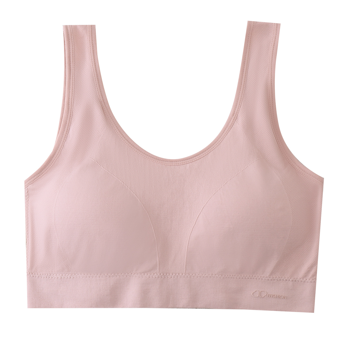 Factory wholesale seamless plus-size backless bra with microporous breathable thin latex breast pads, wire-free, comfortable bra for middle-aged women.