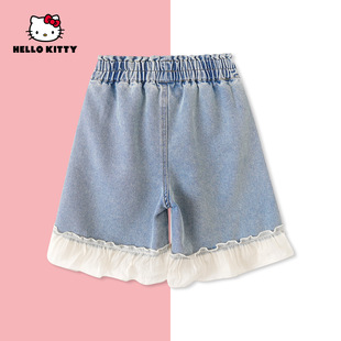 HelloKitty Summer New Girls' Wear All-match Lace Jeans Women's Treasure Shorts AC5224JM292