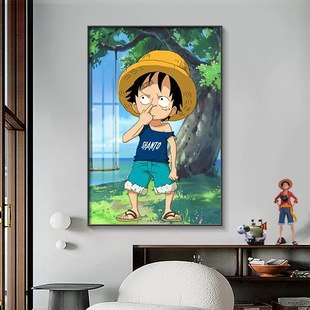 One Piece Hanging Painting Children's Room Lufei Solon Entrance Decorative Painting Cartoon Animation Boy's Bedroom Bedside Mural
