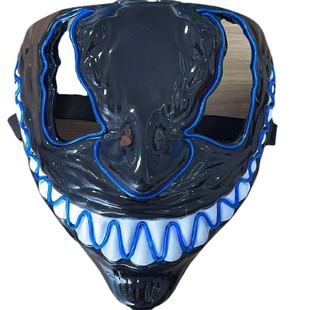 New Halloween Luminous Mask venom Luminous Mask EL Luminous Mask hot selling Halloween party props