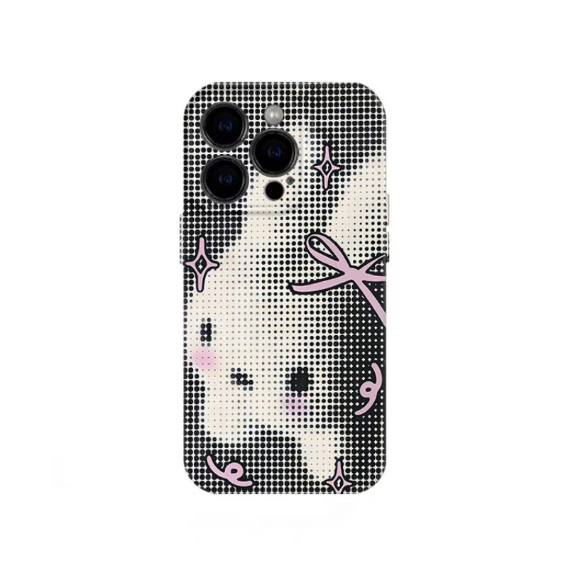 Hot-selling 2-in-1 frosted Apple 17 new film phone case for iPhone 16PM, featuring a retro rabbit design.