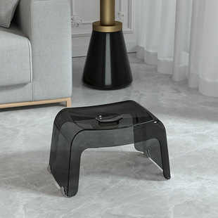 Transparent small stool home shoe changing stool creative children's low stool home bathroom bath stool living room coffee table plastic stool