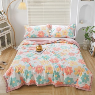 Summer New Washed Cotton Printing Summer Quilt Washable Cartoon Single Summer Cool Quilt Double Air-conditioning Quilt Wholesale Foreign Trade