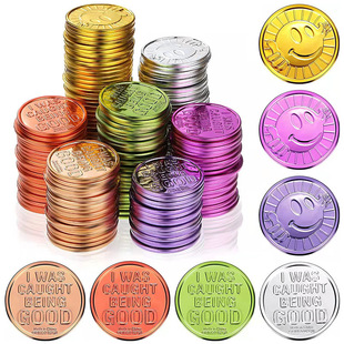 Amazon Color Smiley Coin Simulation Game Green Carnival School Award Gold Coin Play Props