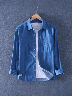 FUIV Denim Shirt Boys Coat Autumn and Winter Casual All-match Shirt Long-sleeved High-end Autumn and Winter Top