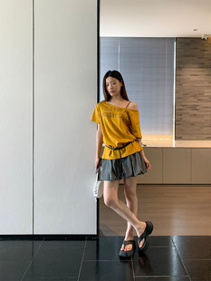 Yuyi New 2025 Summer Design Sense Drawstring All-match Flower Bud Dress Women's Lining Anti-running Skirt Women's c836