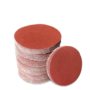 3 inch 75mm flocking sandpaper red sand air grinder sandpaper grinding sandpaper disc sandpaper wholesale