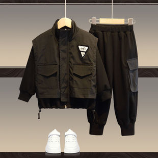 Boys' Spring Wear suit Western-style 2024 Spring Autumn Children's Sports Leisure Two-piece Autumn and Winter Fashionable Children's Wear