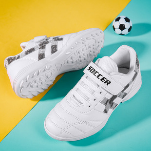 Cross-border New Soccer Shoes for Boys and Girls and Children Velcro TF Crushed Nails for Teenagers and Students Grass Flat Training Shoes