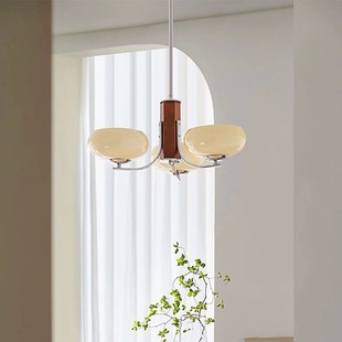 French Cream Style Living Room Bauhaus American Retro Designer Dining Room Lamp Bedroom Medieval Wood Grain Persimmon Chandelier